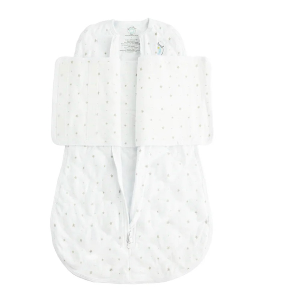 Cozy White Baby Swaddle with Star Pattern